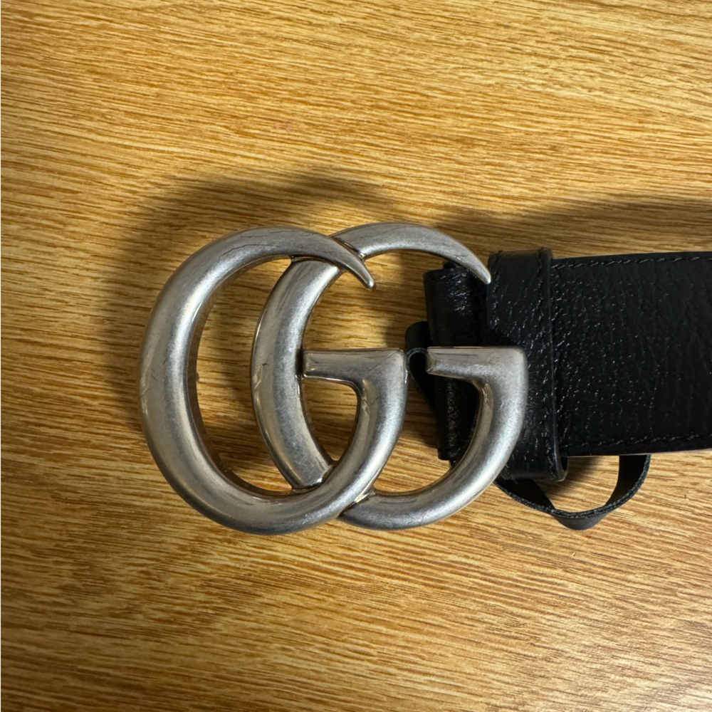 black wide silver gucci belt size 85